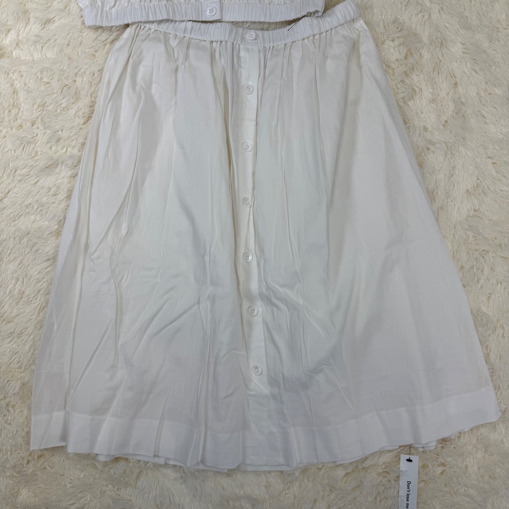 NWT Reformation Naya Two Piece Skirt Set Womens Small Off- White Summer Vacation - Picture 4 of 6